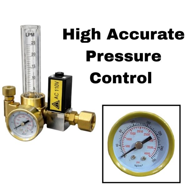 MIG Regulator with Flowmeter 110v brass