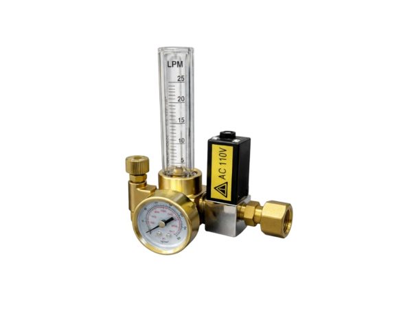 MIG Regulator with Flowmeter 110v brass