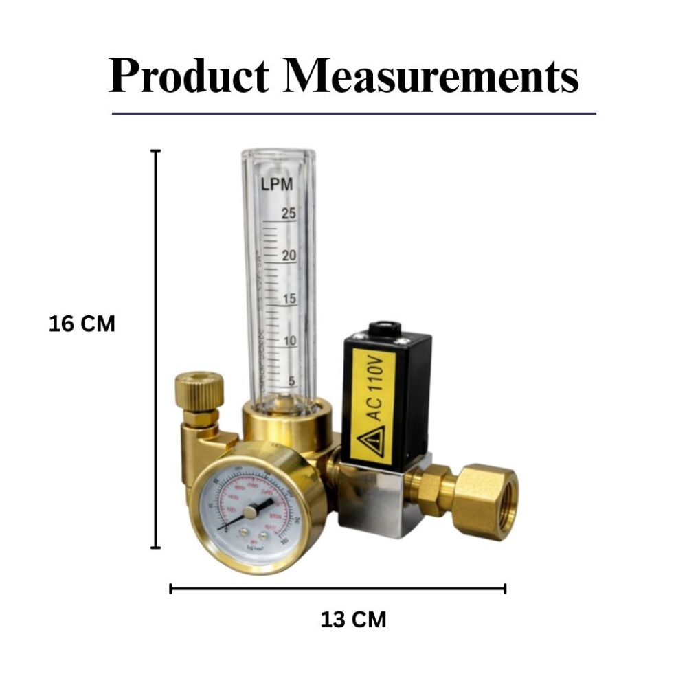 MIG Regulator with Flowmeter 110v brass